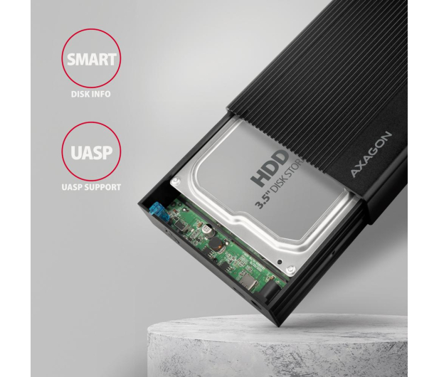 Axagon EE35-GTR USB-C 5Gbps RIBBED box 3,5" - 1485443 - zdjęcie 6
